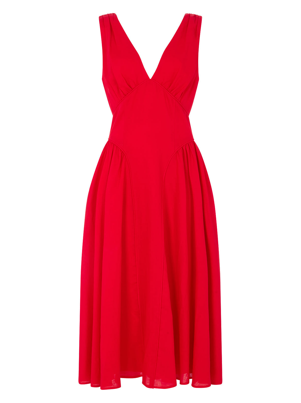 Laura Red Linen Blend Dress