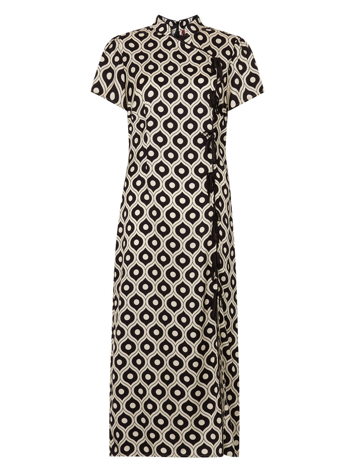 Leia Black Wallpaper Print Midi Dress