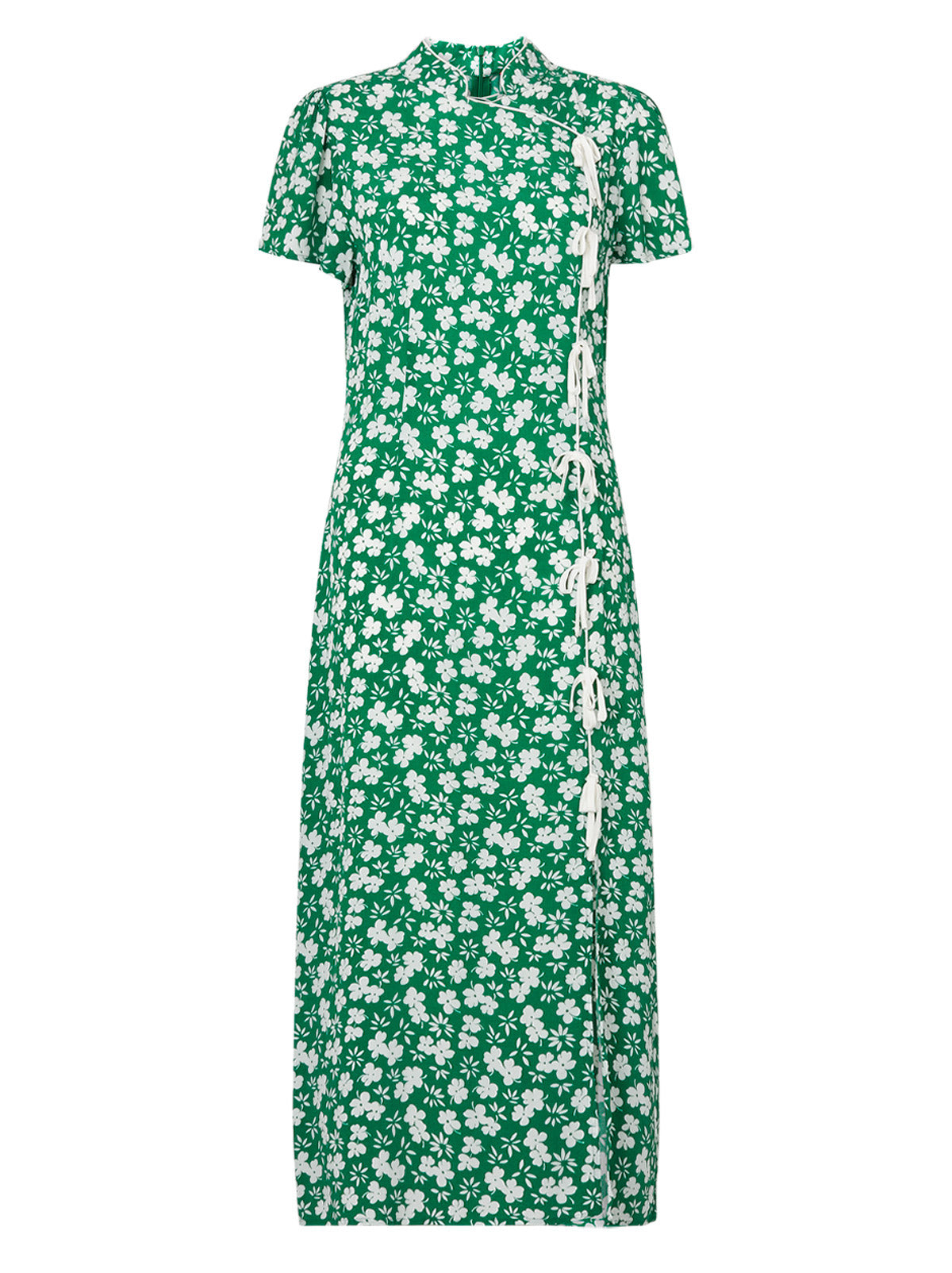 Leia Green Floral Midi Dress