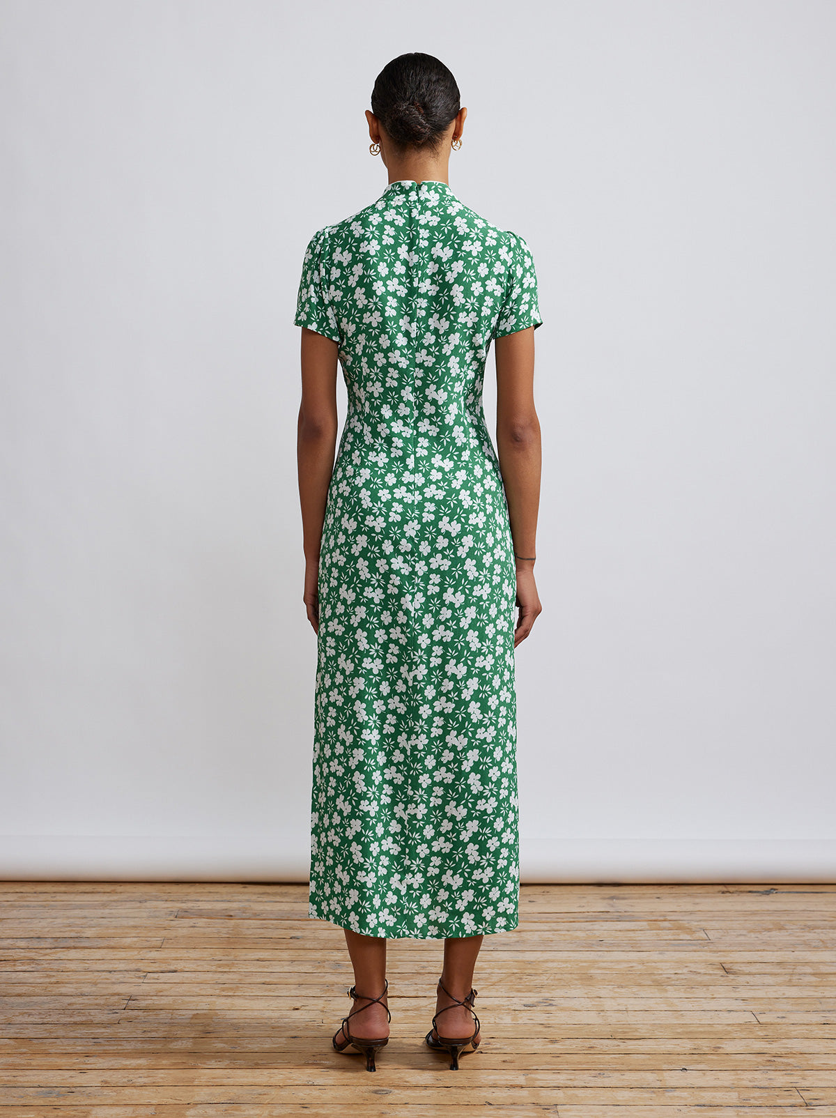 Leia Green Floral Midi Dress