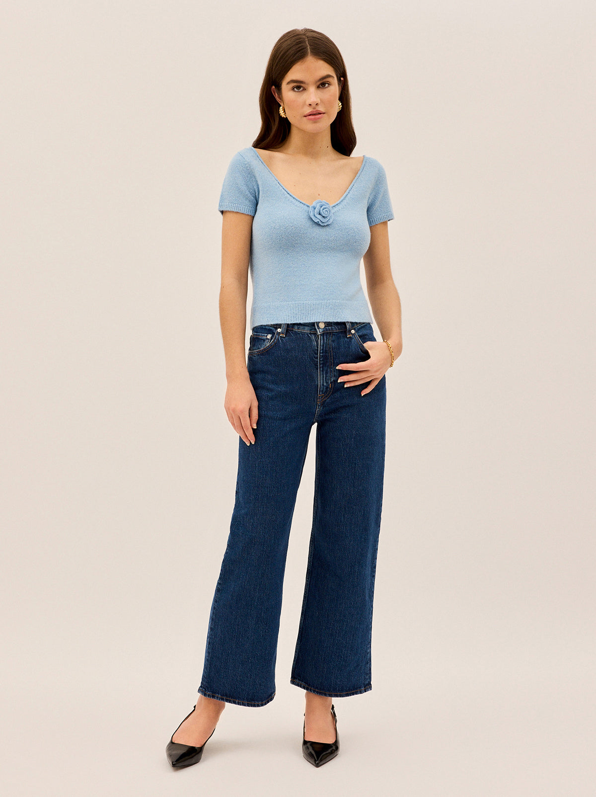 Leona Blue Knit Top