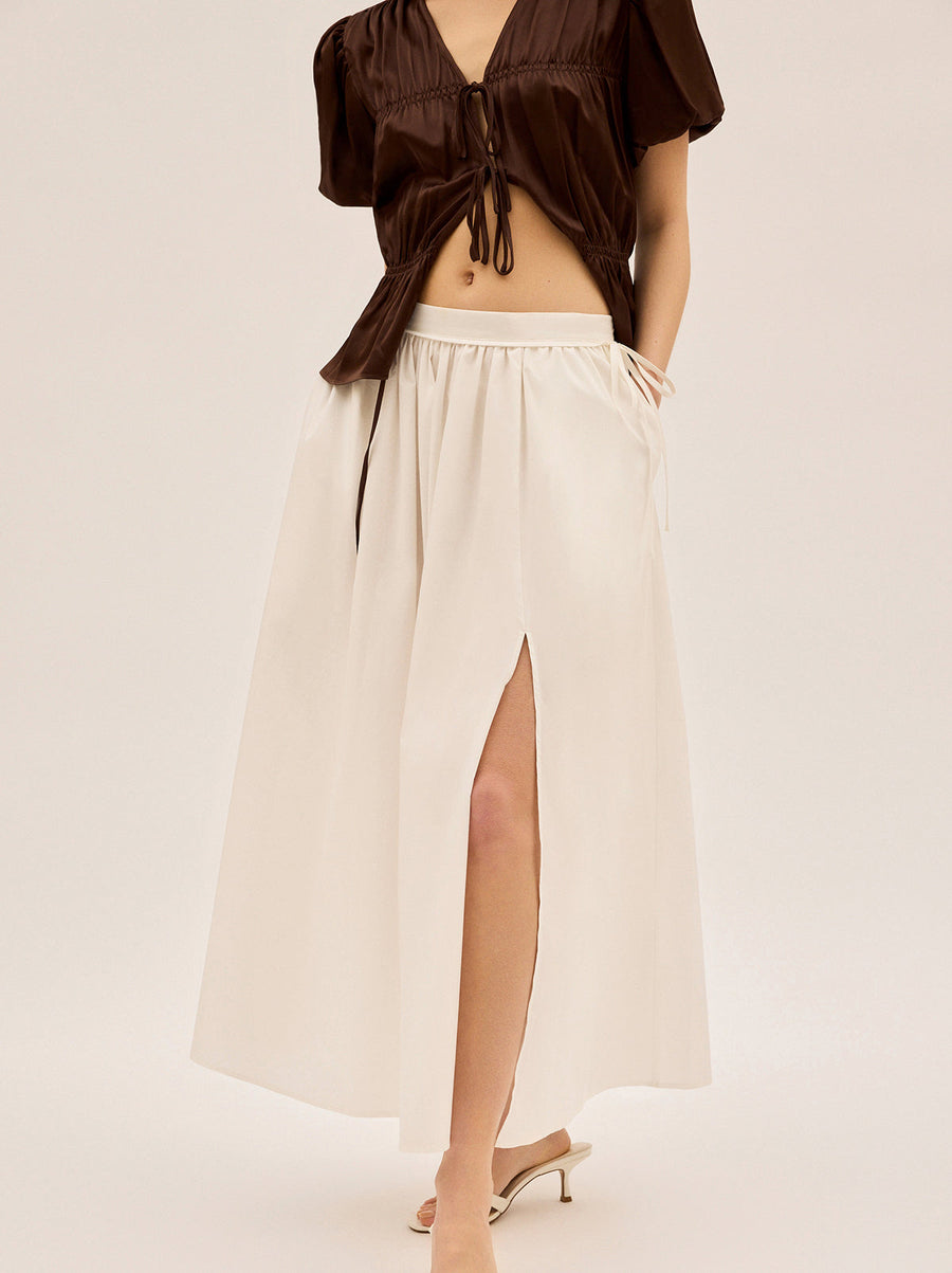 Lucinda White Cotton Skirt