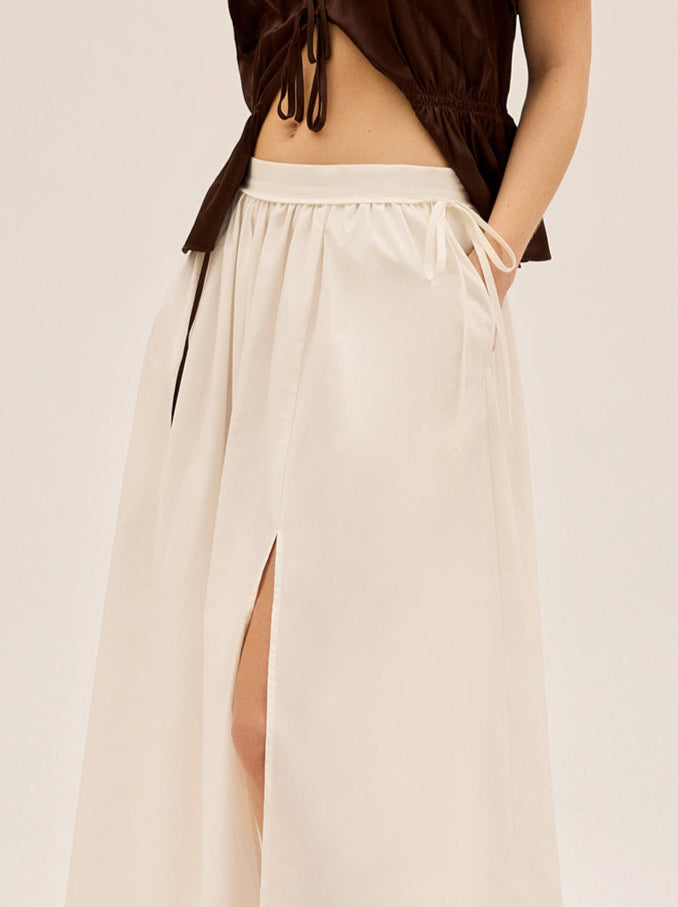 Lucinda White Cotton Skirt