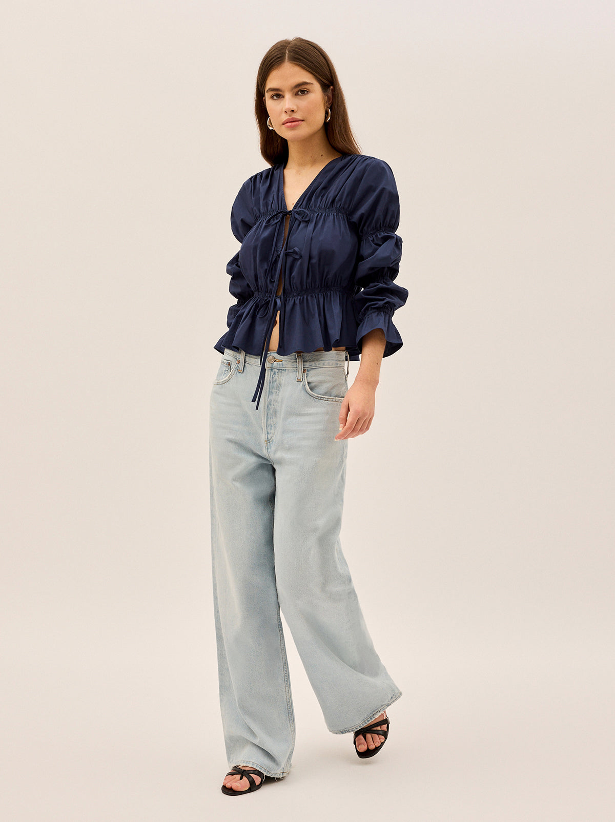 Maia Navy Cotton Top