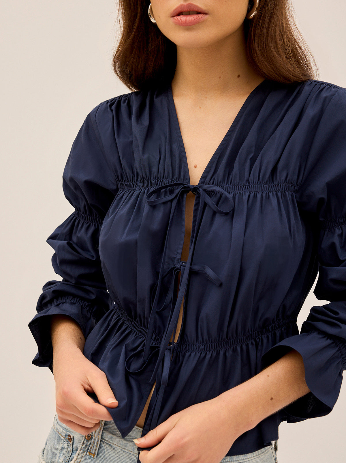 Maia Navy Cotton Top