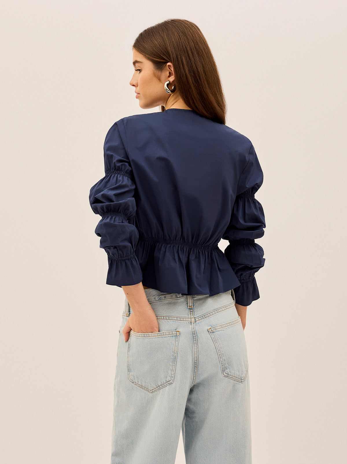 Maia Navy Cotton Top