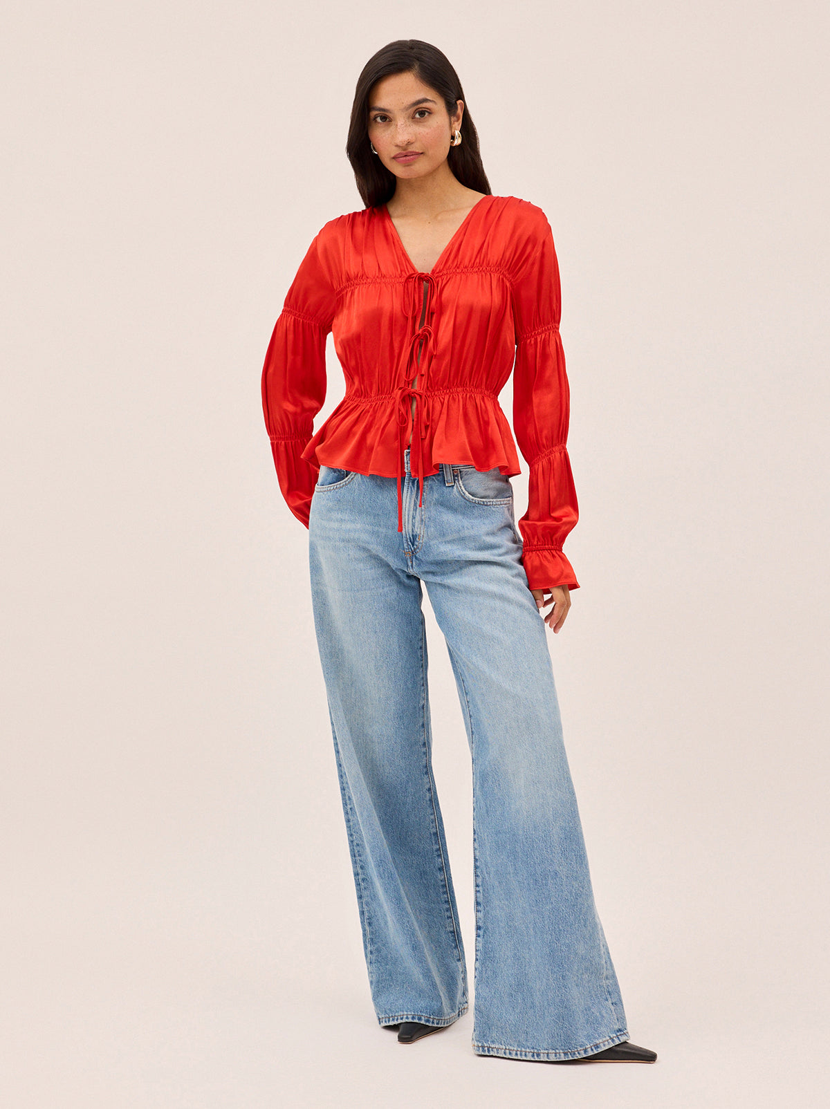 Maia Red Satin Top