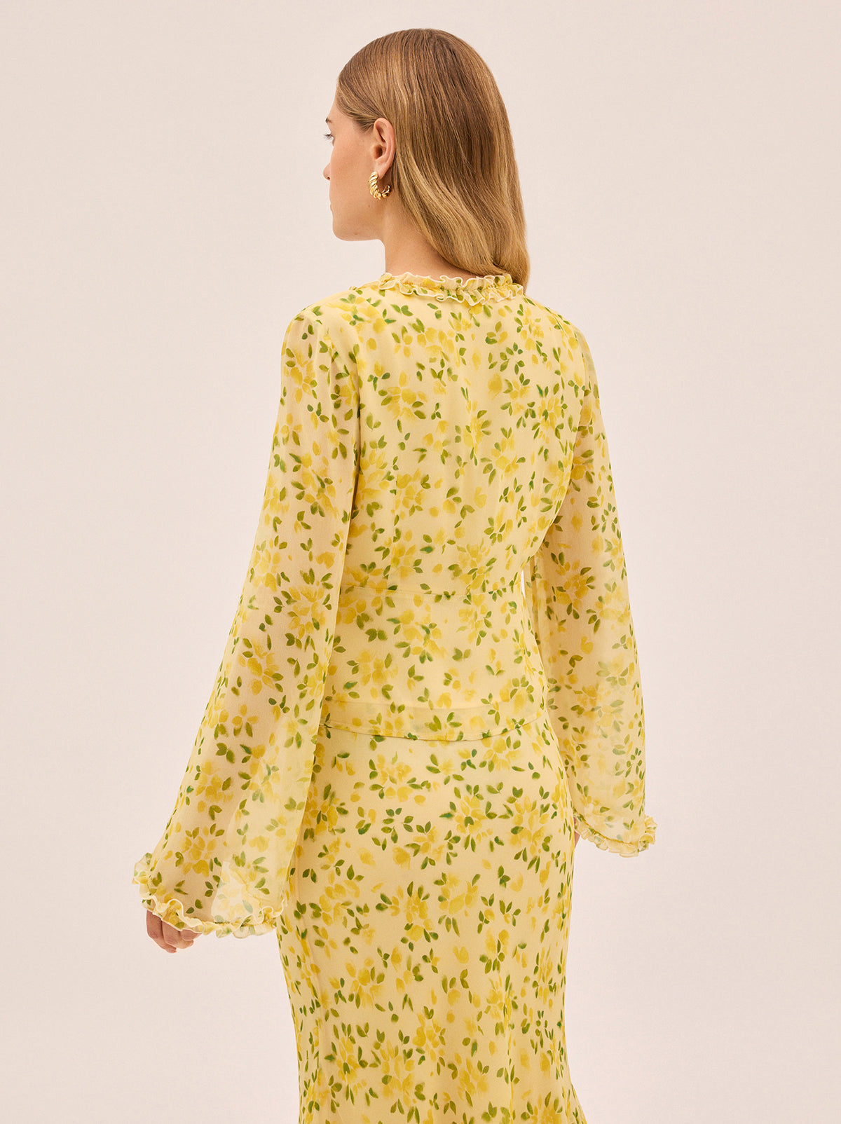 Marcia Butter Petal Print Top