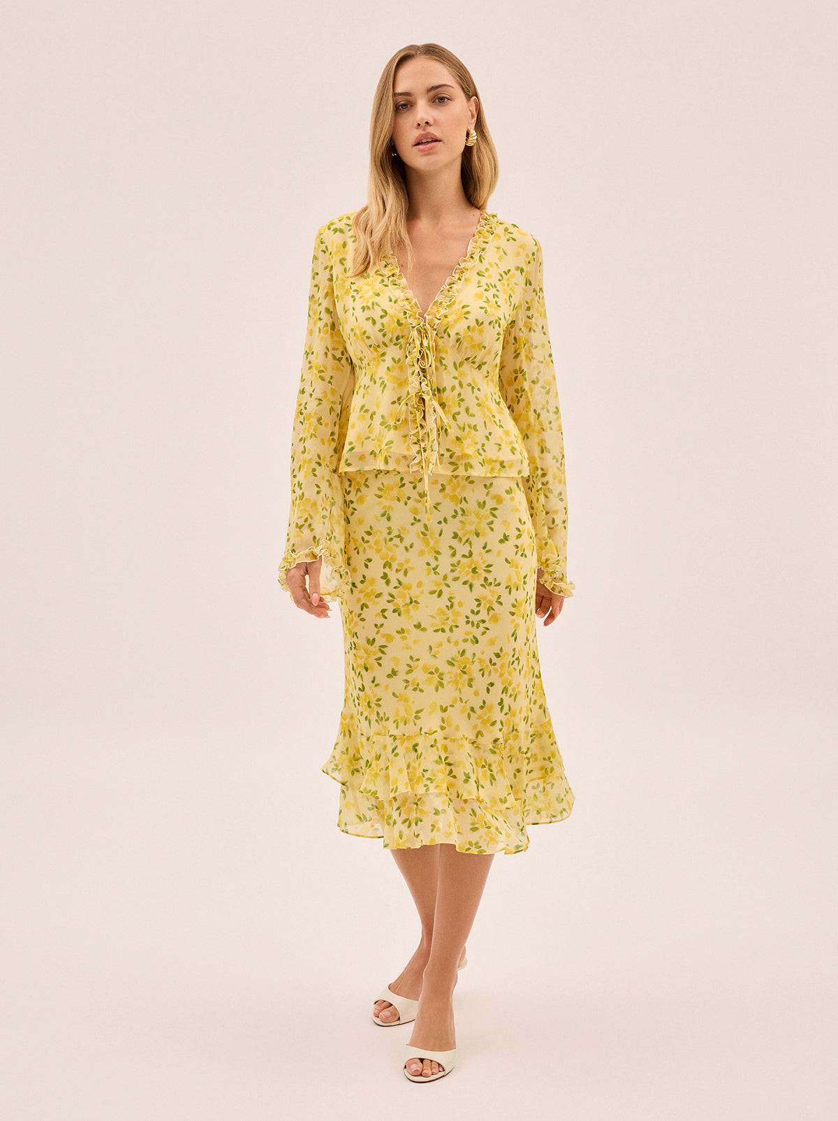 Freya Butter Petal Print Skirt