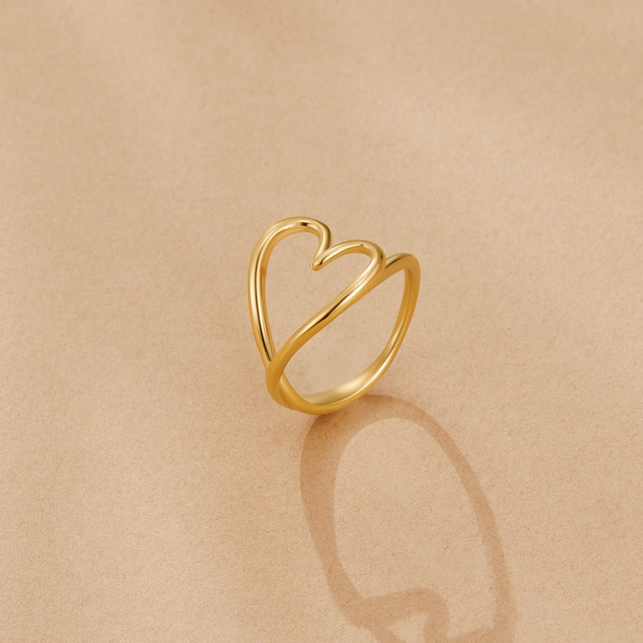 Melted Gold Heart Ring
