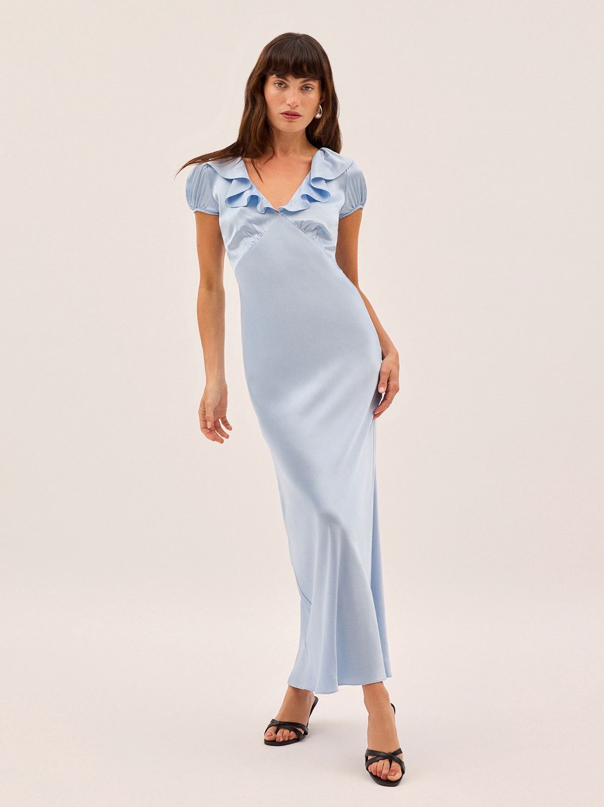 Minka Powder Blue Satin Dress