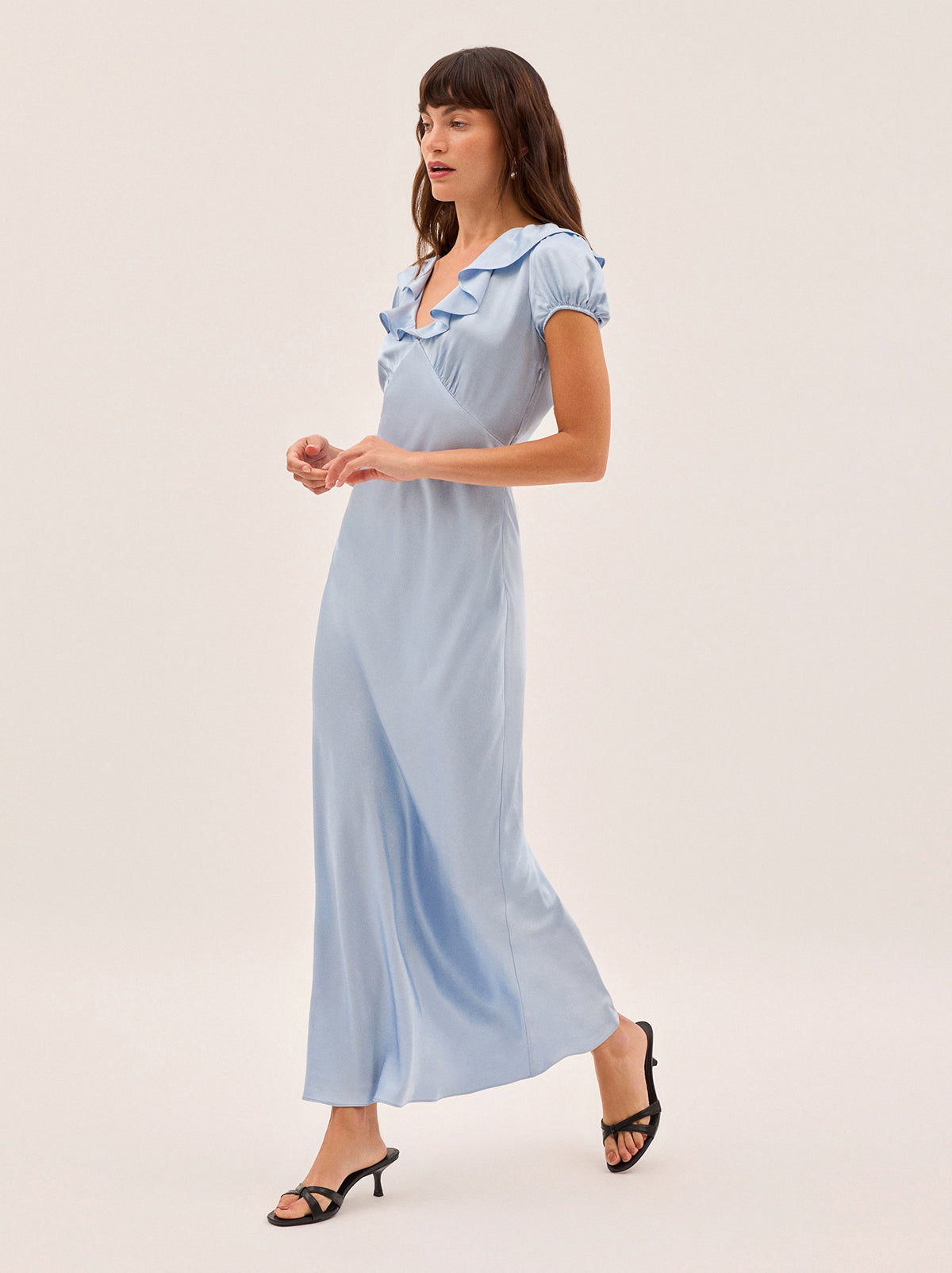 Minka Powder Blue Satin Dress