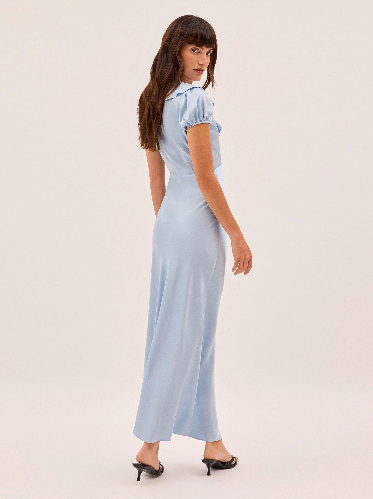 Minka Powder Blue Satin Dress