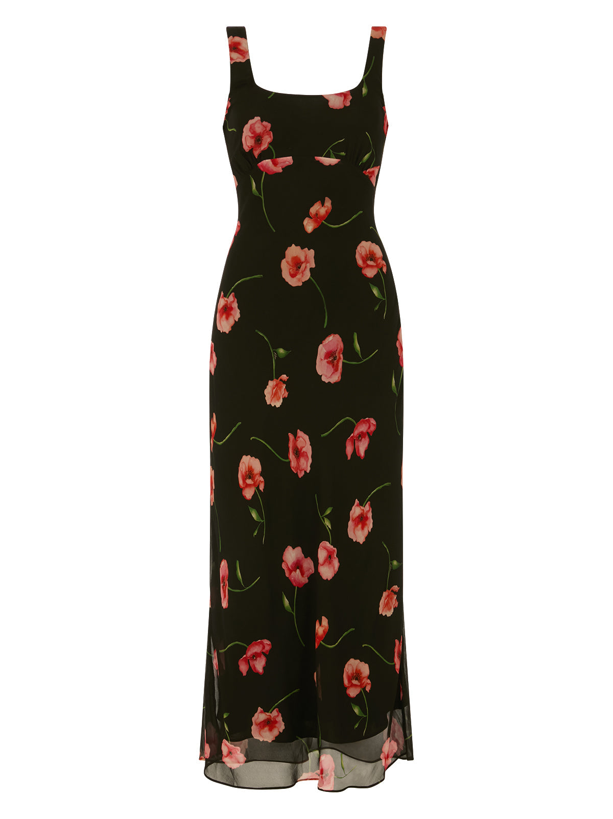 Miranda Black Poppy Print Dress