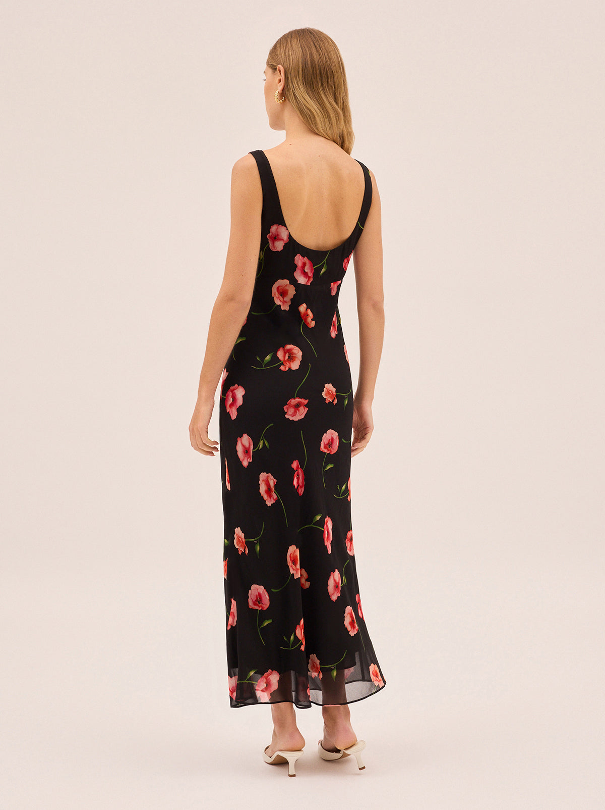 Miranda Black Poppy Print Dress