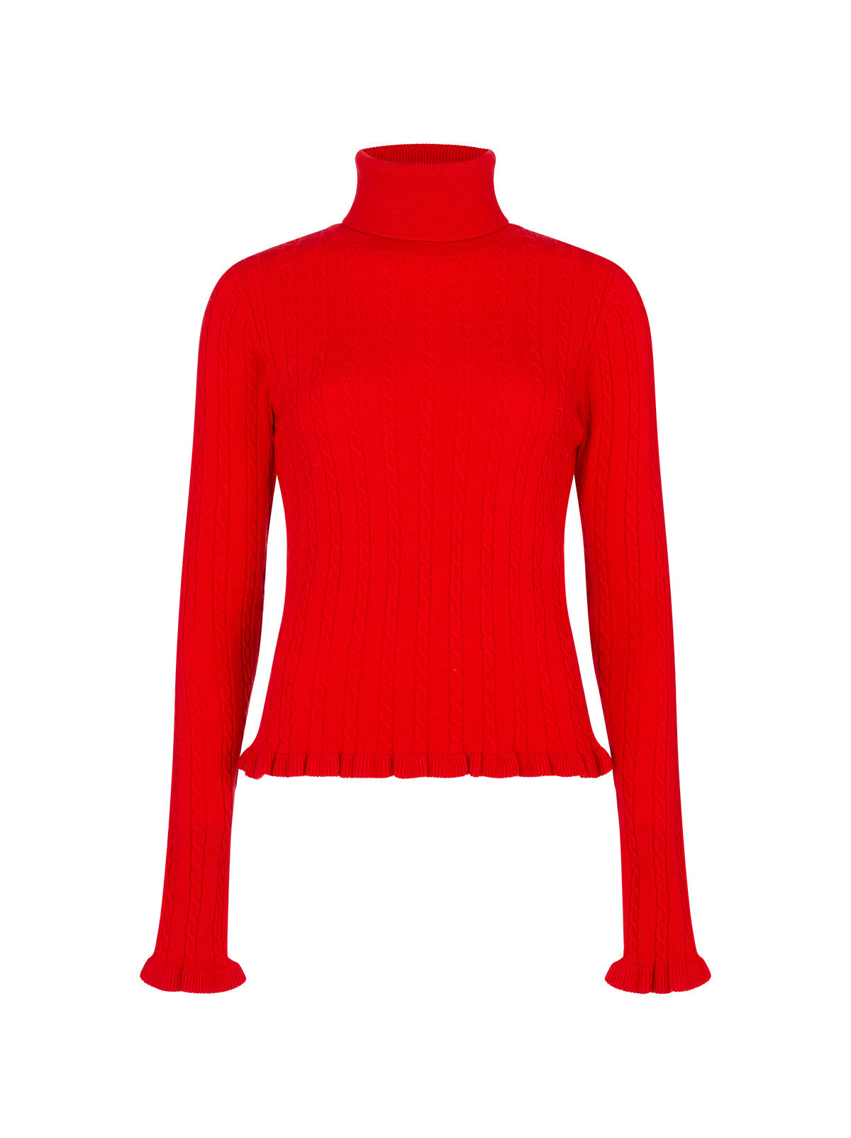 Nella Red Wool-Blend Roll Neck Jumper