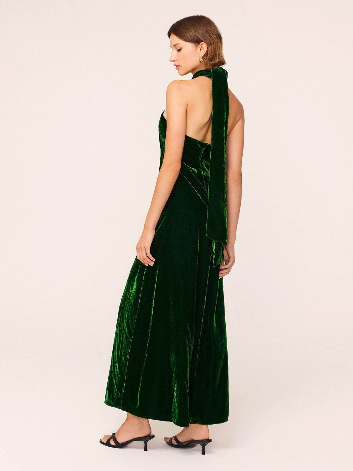Neve Green Velvet Halter Dress