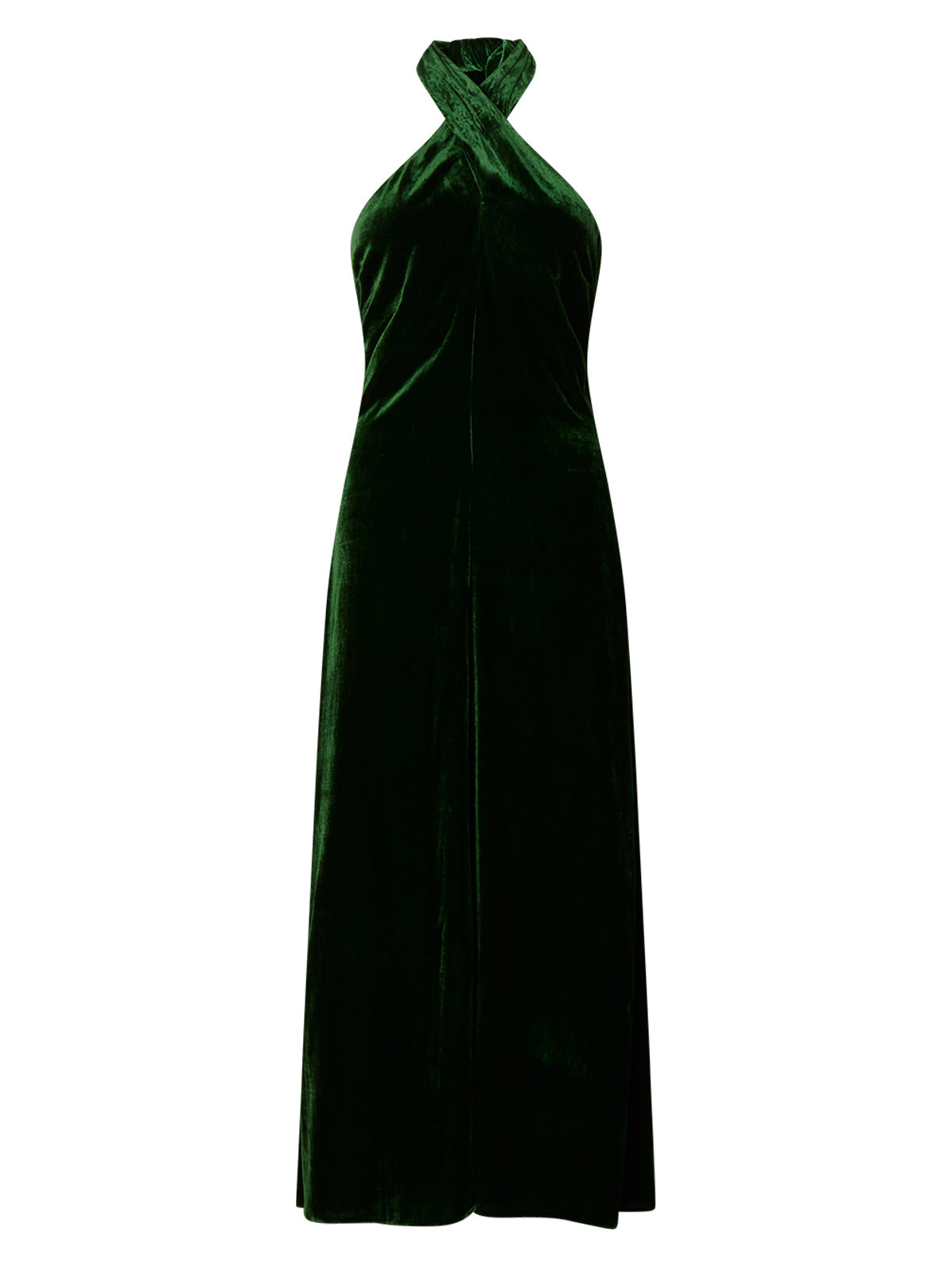 Neve Green Velvet Halter Dress