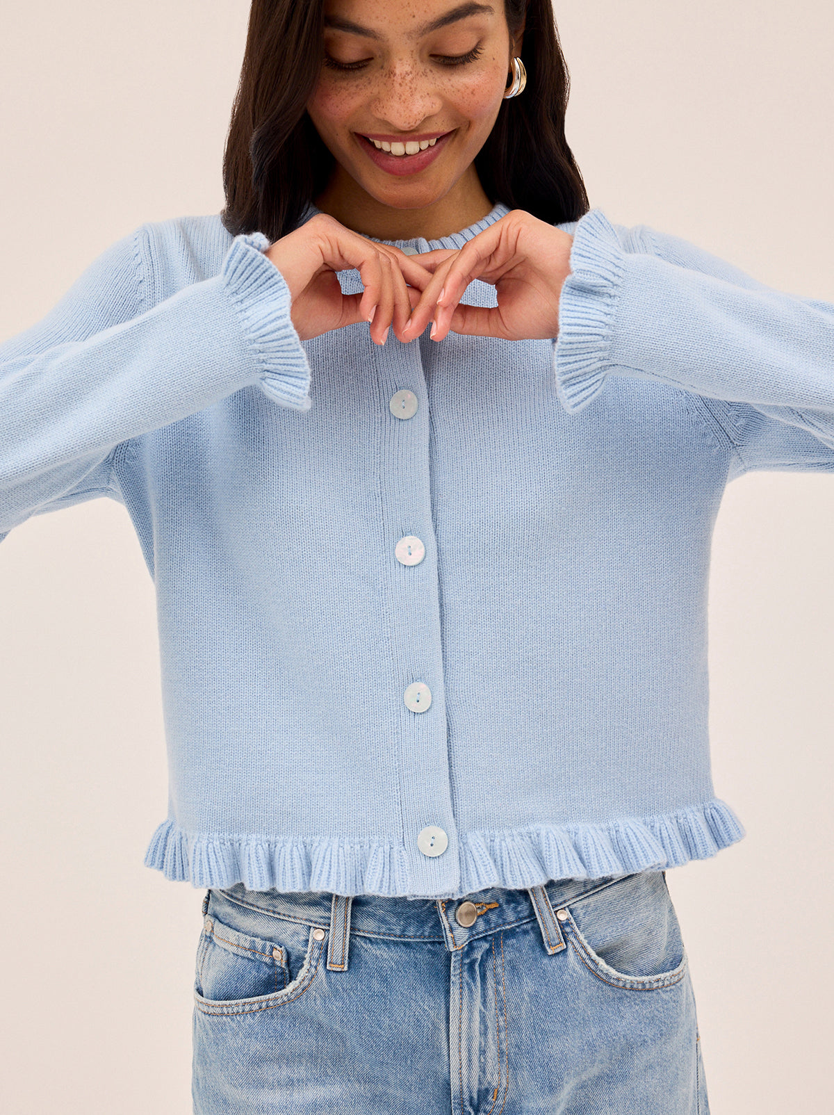 Odile Powder Blue Knit Cardigan