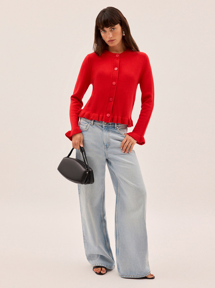 Odile Red Knit Cardigan
