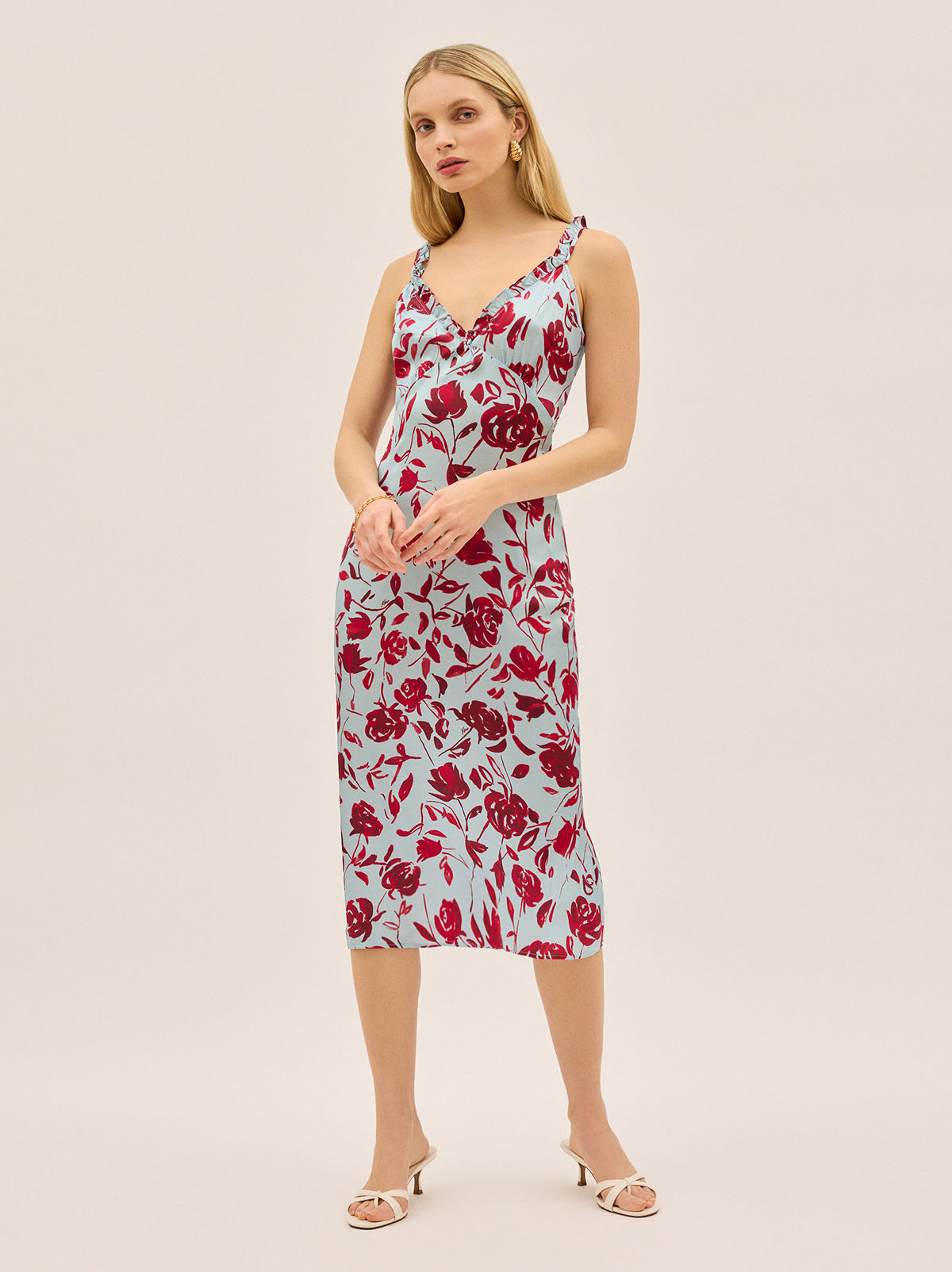 Primrose Blue Rose Print Dress