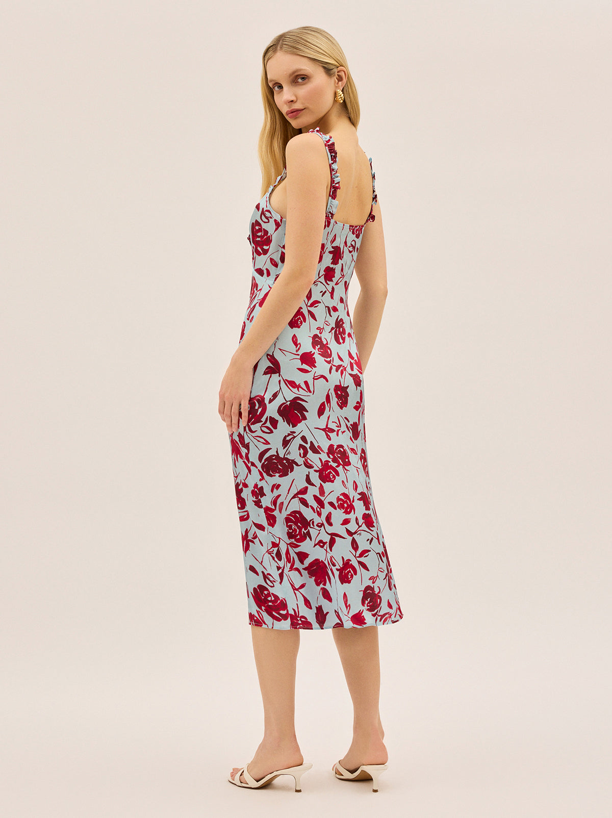 Primrose Blue Rose Print Dress
