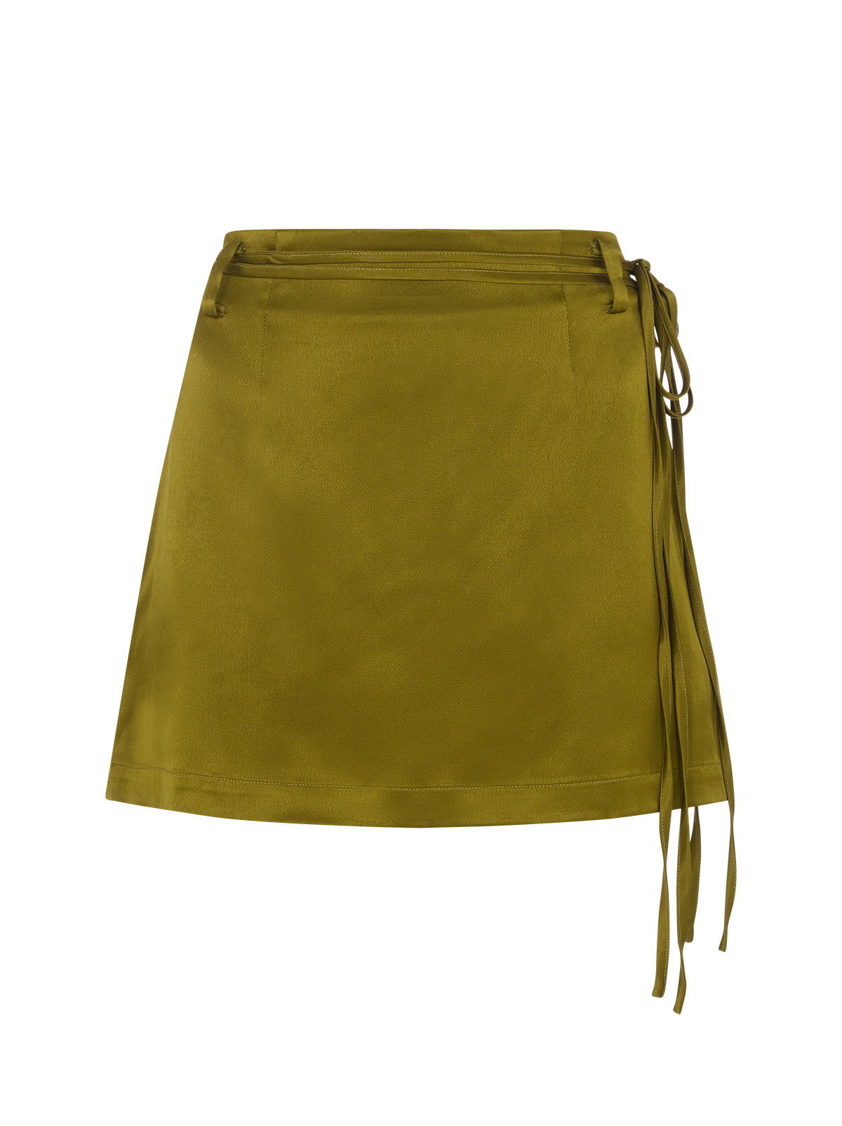 Quinn Olive Satin Mini Skirt