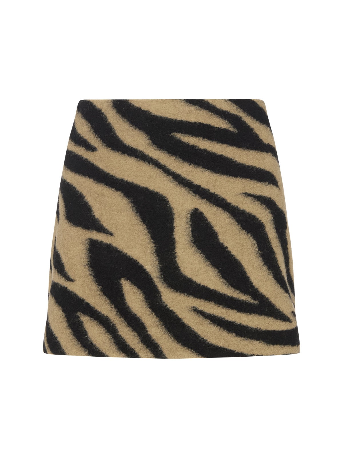 Rafaela Zebra Wool-Blend Mini Skirt