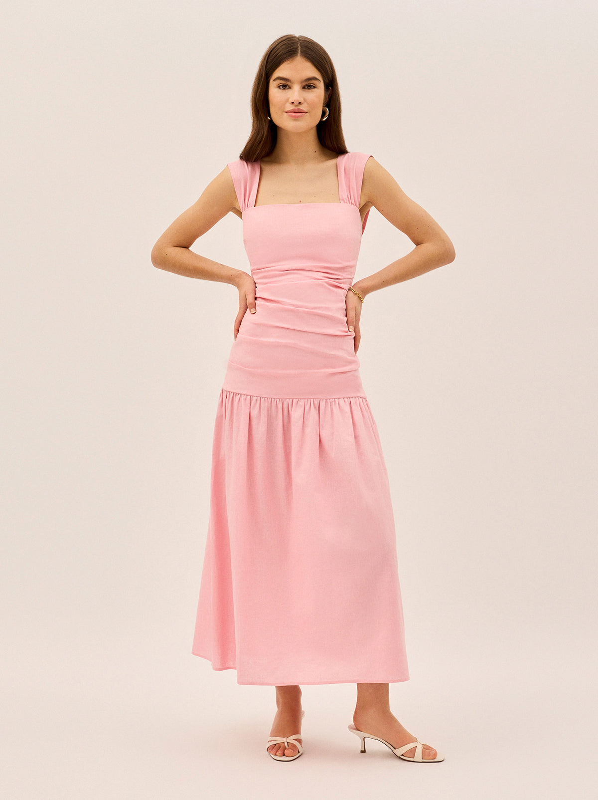Reese Pink Cotton Linen Dress