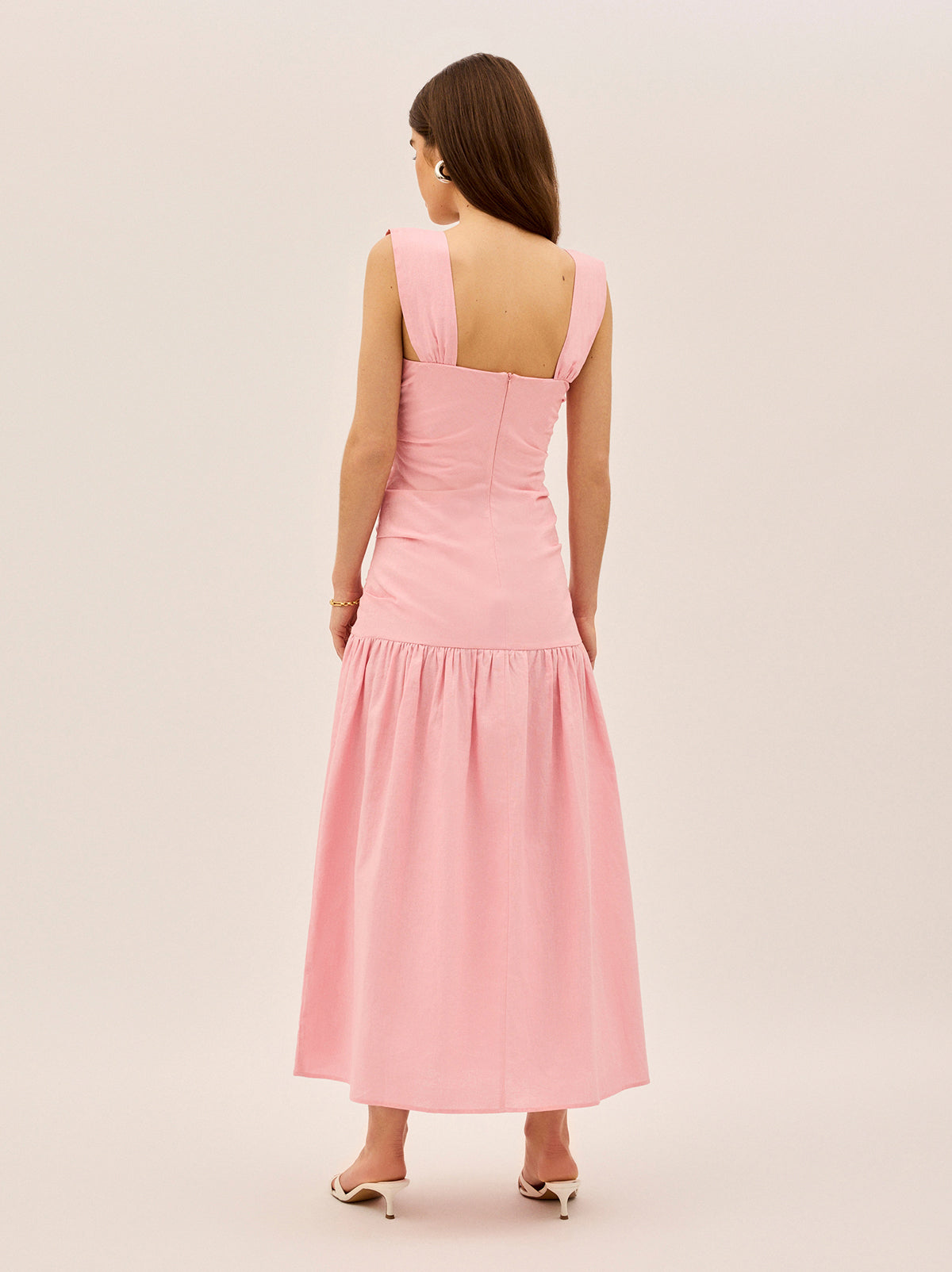 Reese Pink Cotton Linen Dress