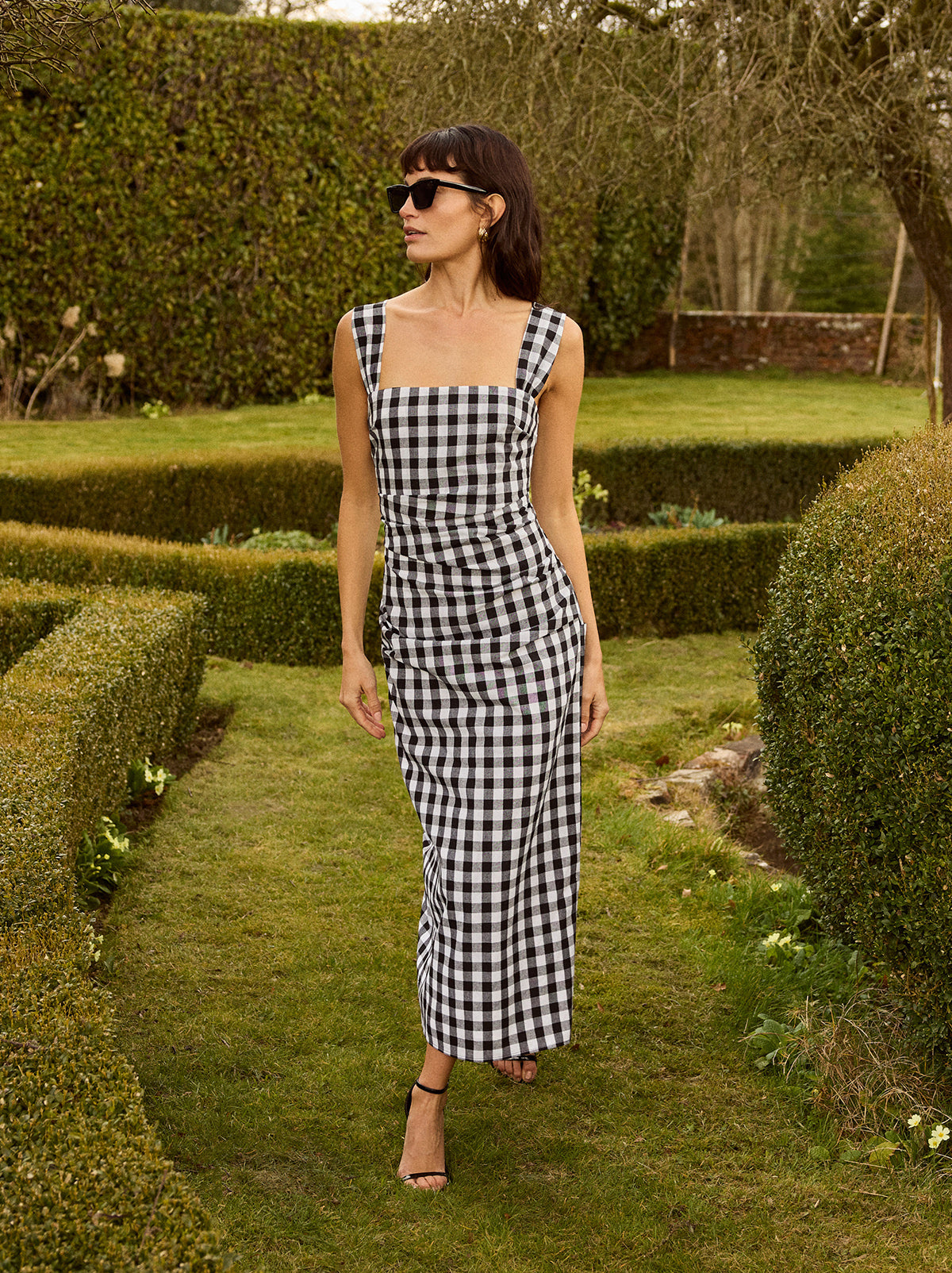 Rita Gingham Linen Blend Dress