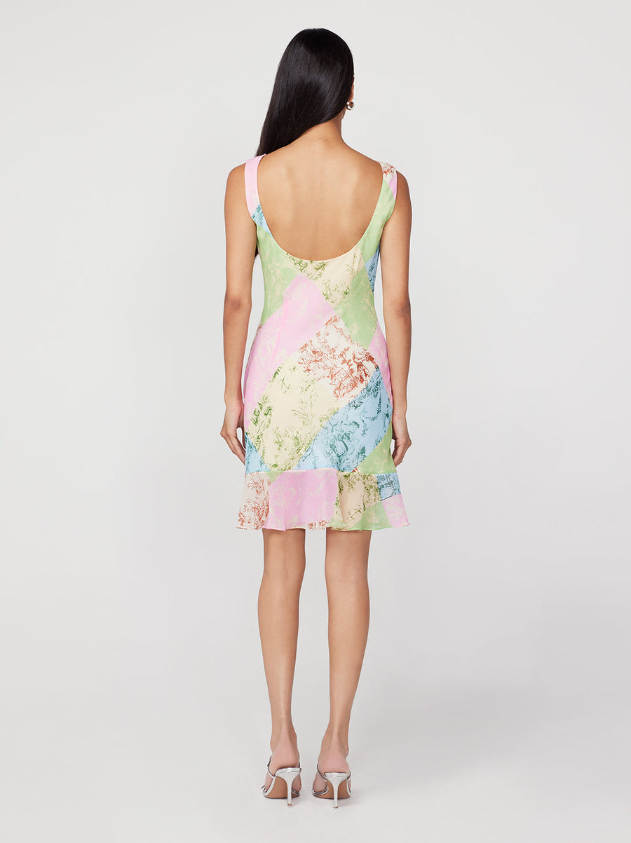 Roberta Patched Toile De Jouy Mini Dress
