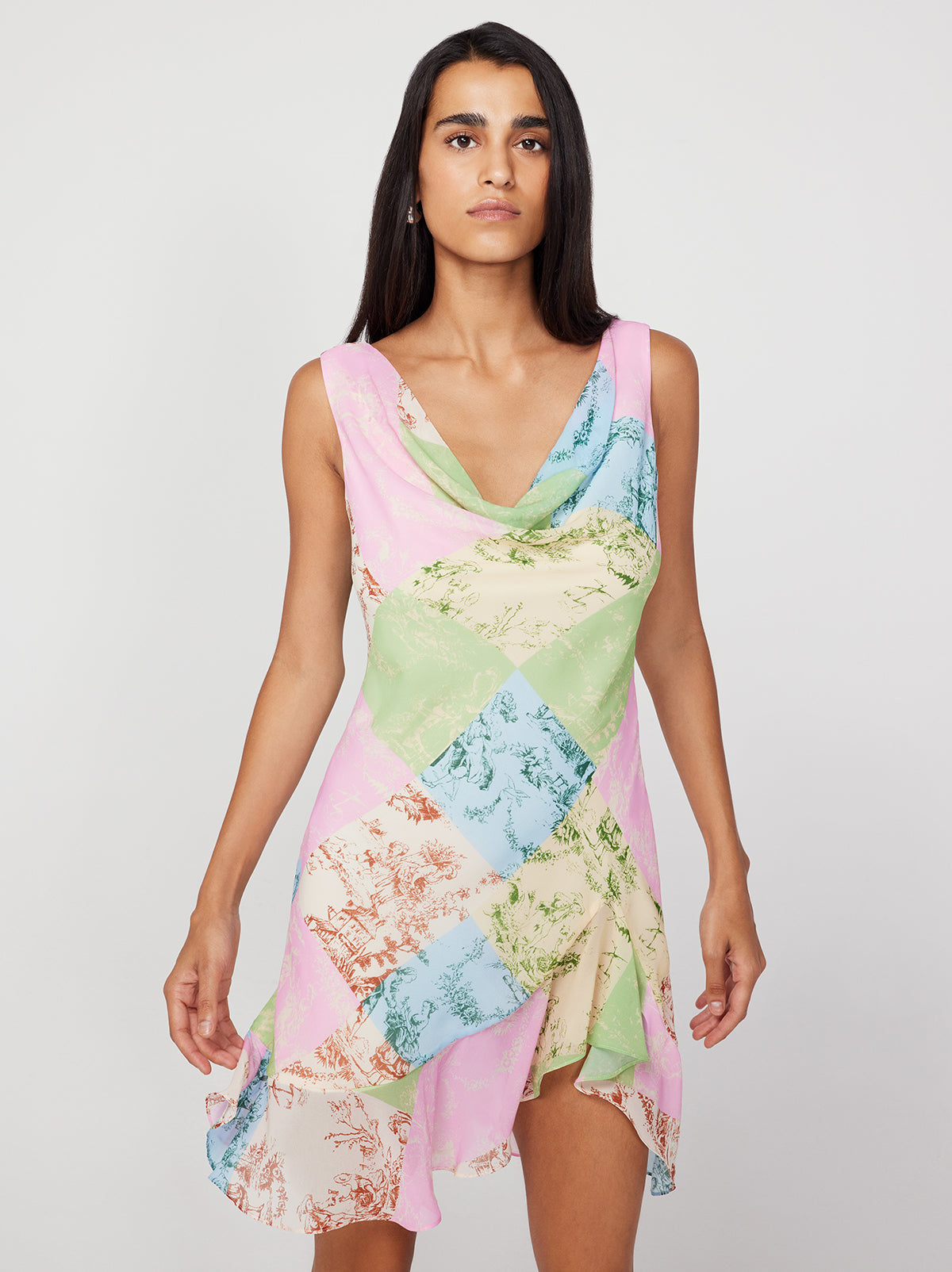 Roberta Patched Toile De Jouy Mini Dress