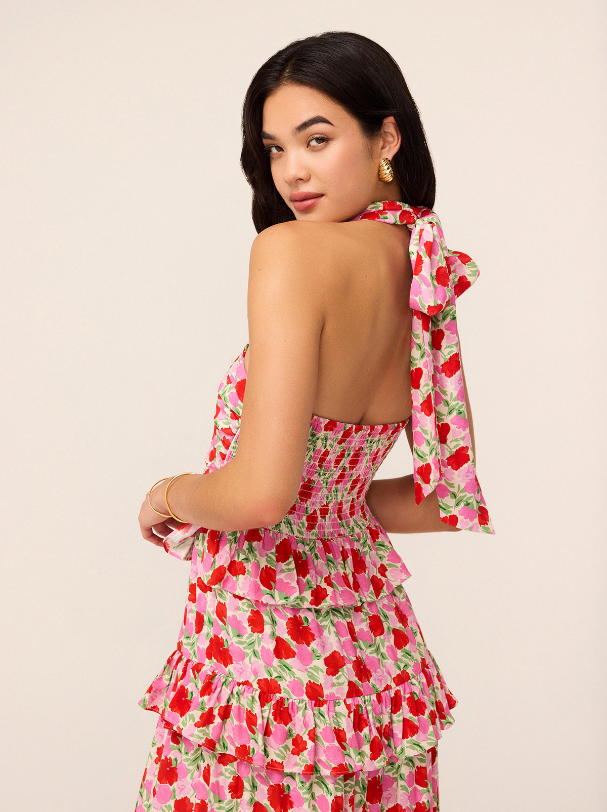 Romily Pink Floral Print Maxi Dress