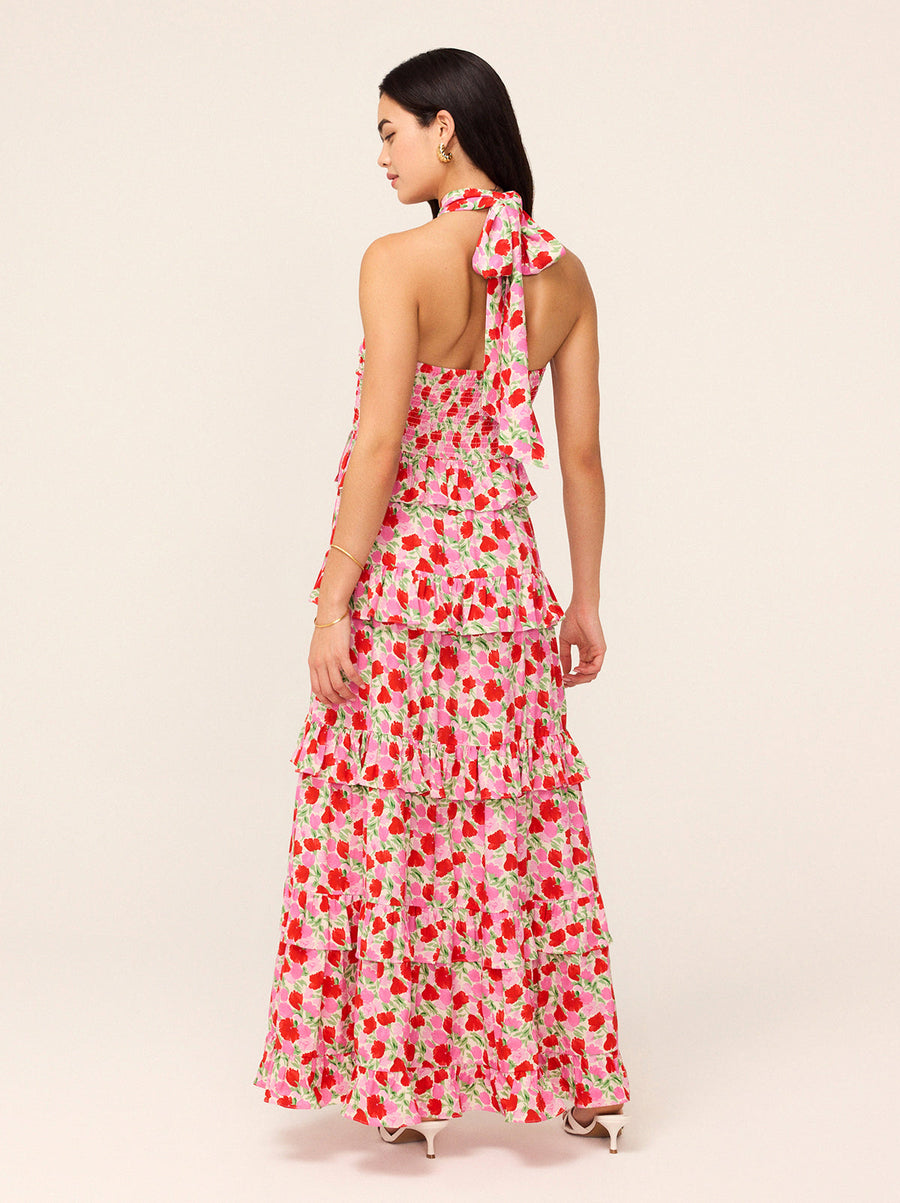 Romily Pink Floral Print Maxi Dress