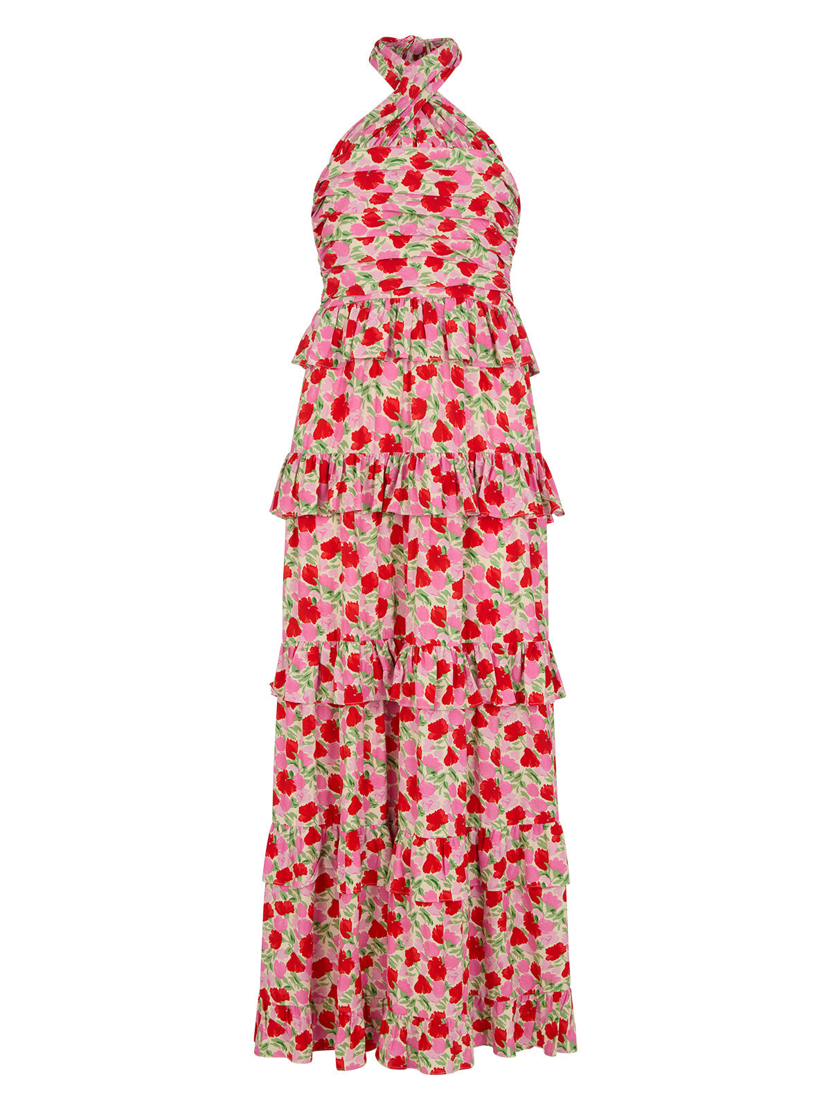 Romily Pink Floral Print Maxi Dress