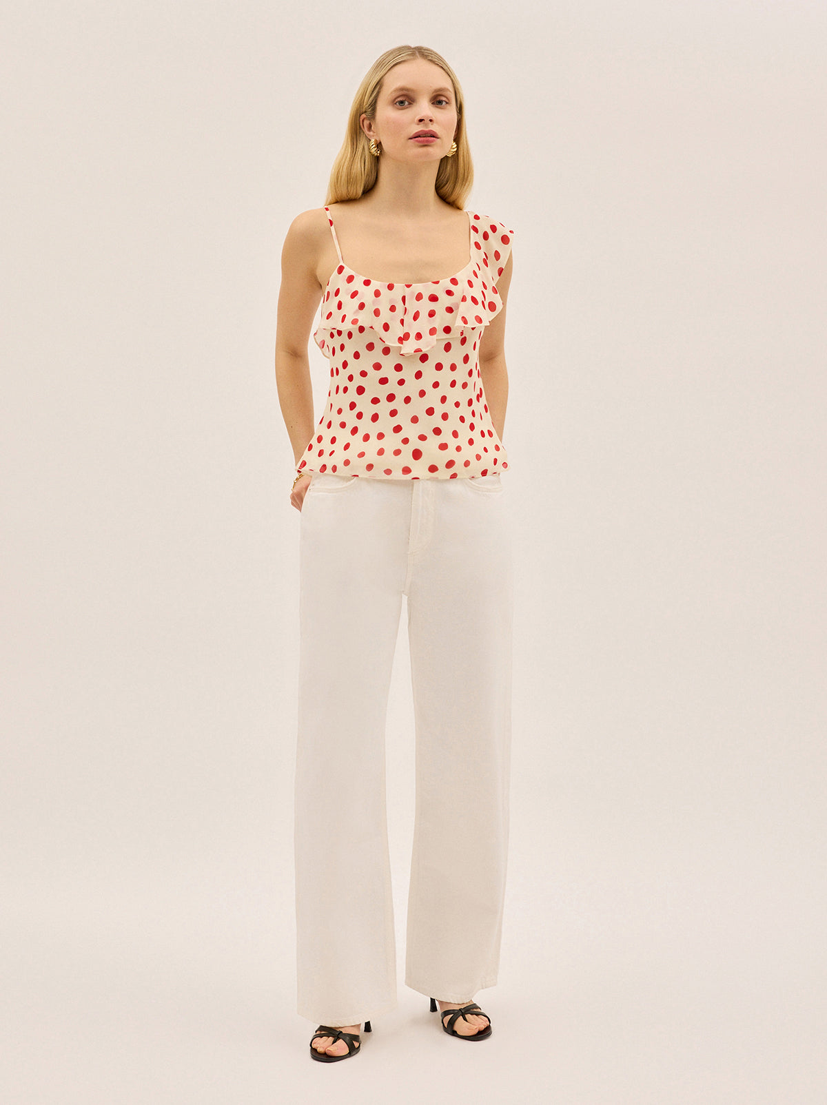 Rosaline Red Polka Dot Top