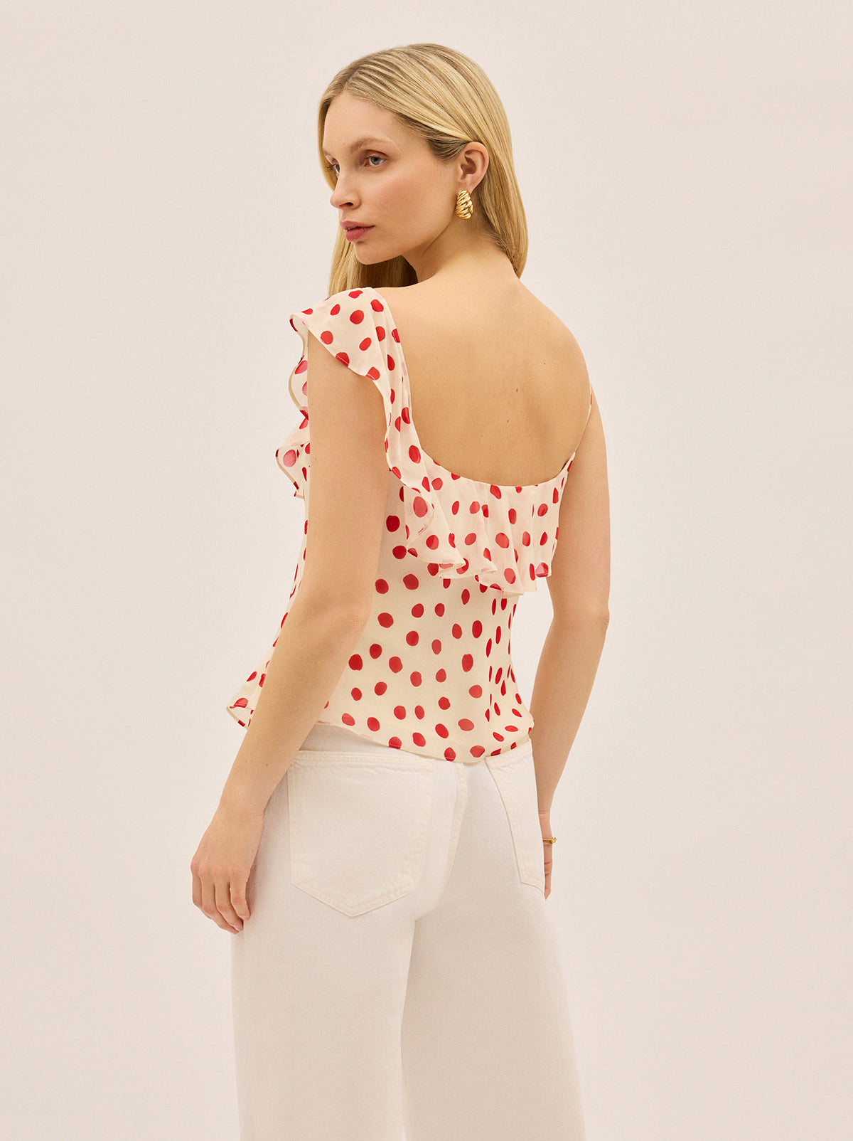 Rosaline Red Polka Dot Top