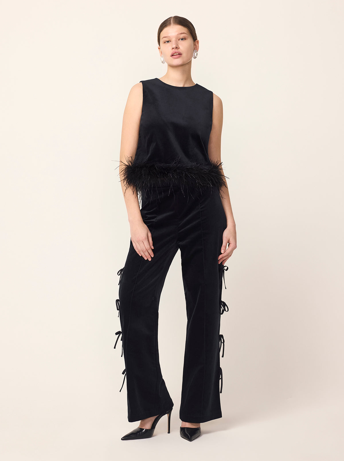 Rosamund Black Velvet Trousers