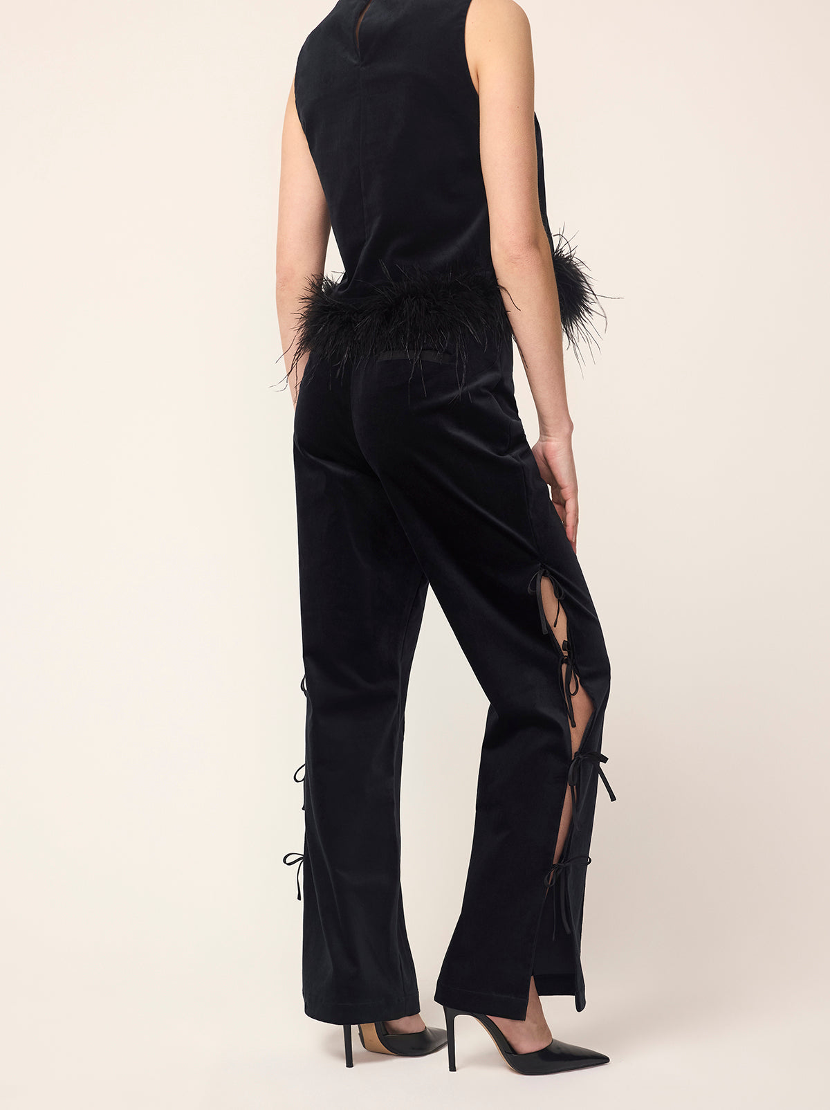 Rosamund Black Velvet Trousers