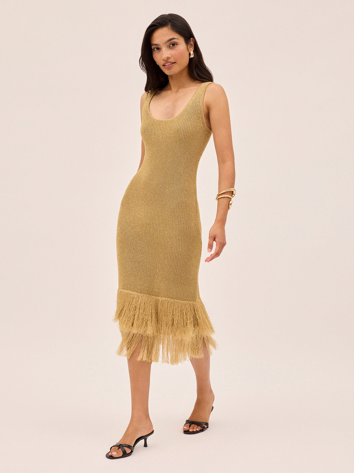 Sandra Gold Lurex Knit Dress