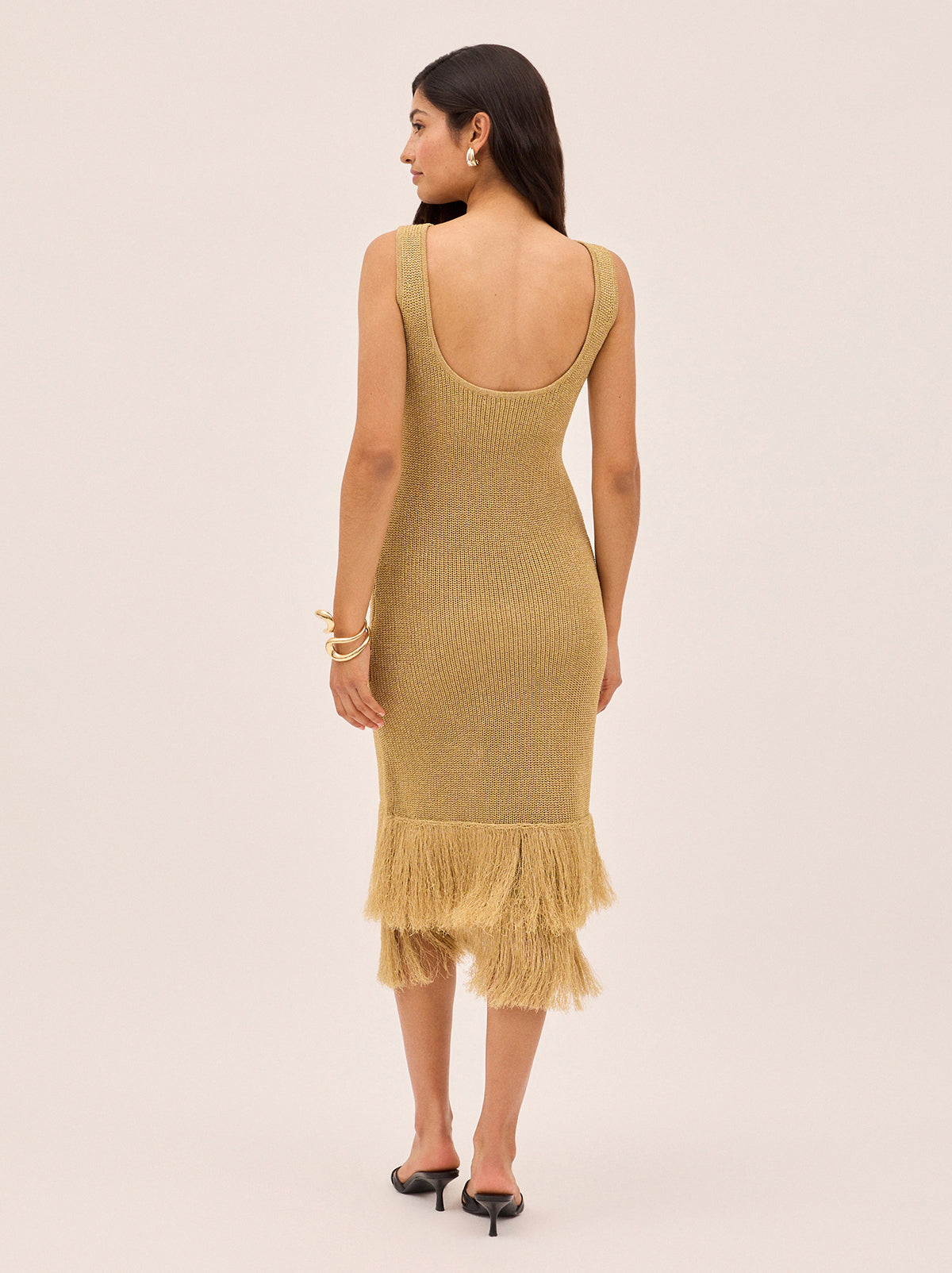 Sandra Gold Lurex Knit Dress