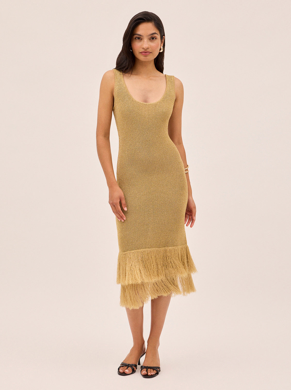 Sandra Gold Lurex Knit Dress
