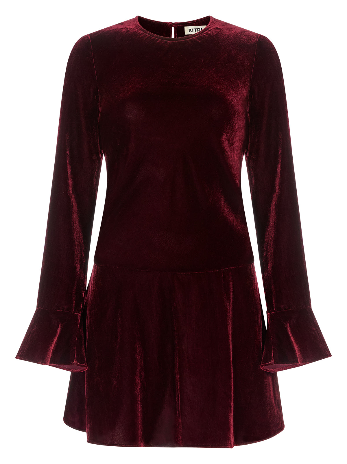 Stefania Burgundy Velvet Mini Dress
