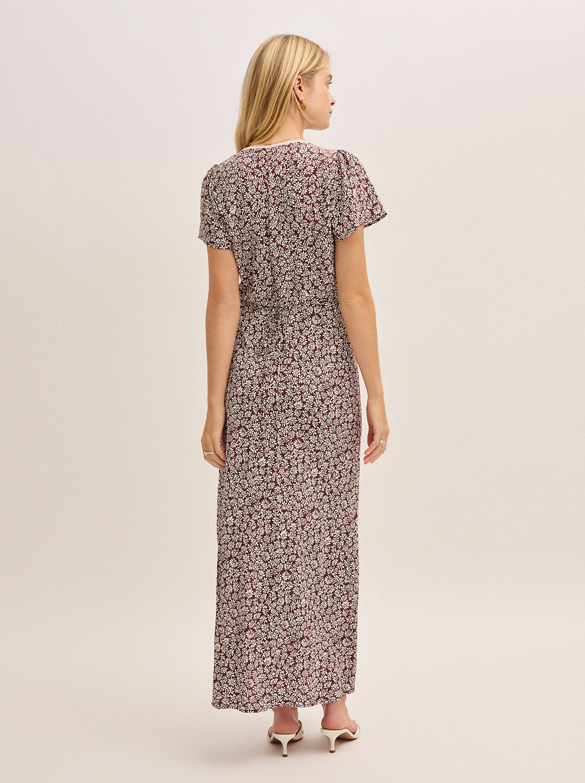 Talia Aubergine Daisy Print Dress