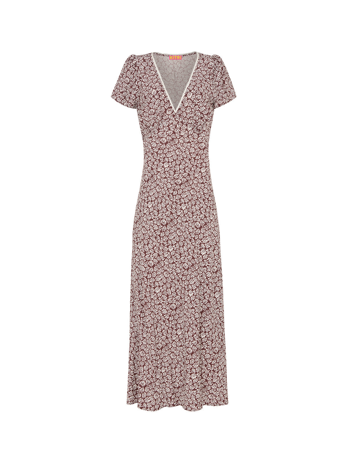Talia Aubergine Daisy Print Dress