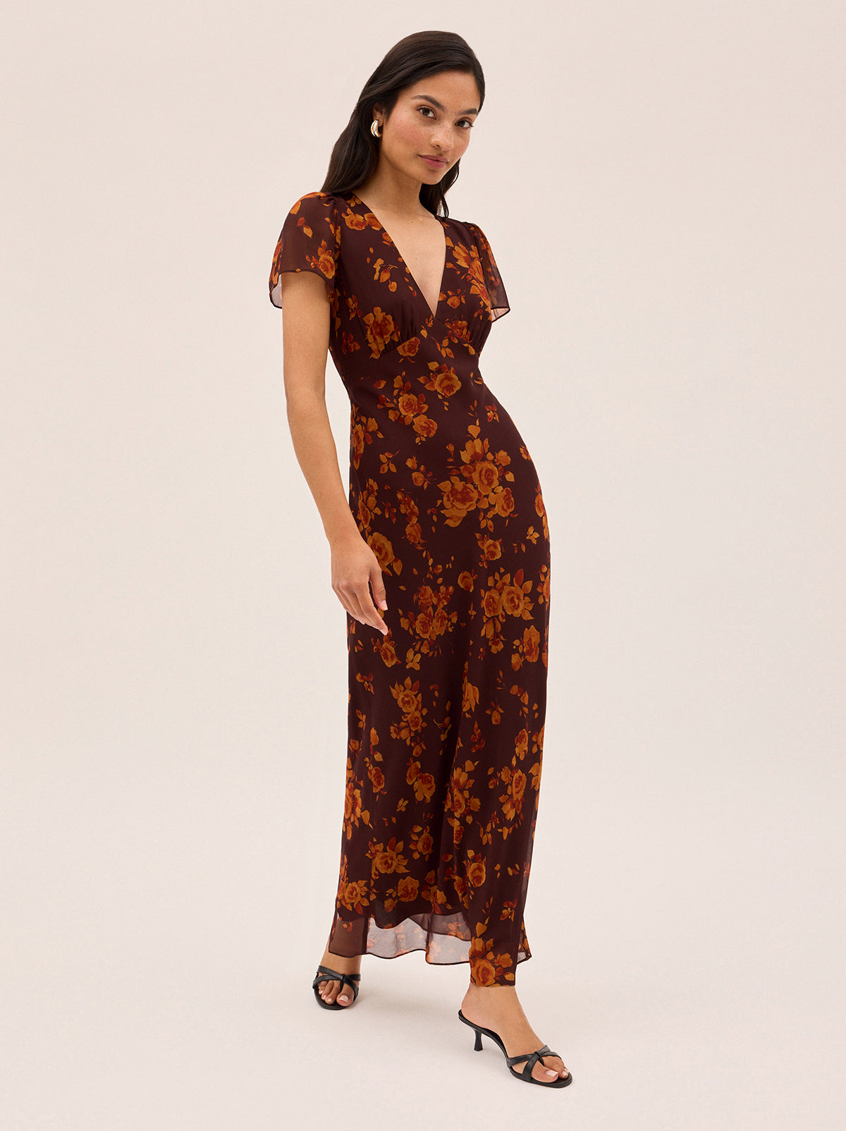 Talia Autumn Rose Print Dress