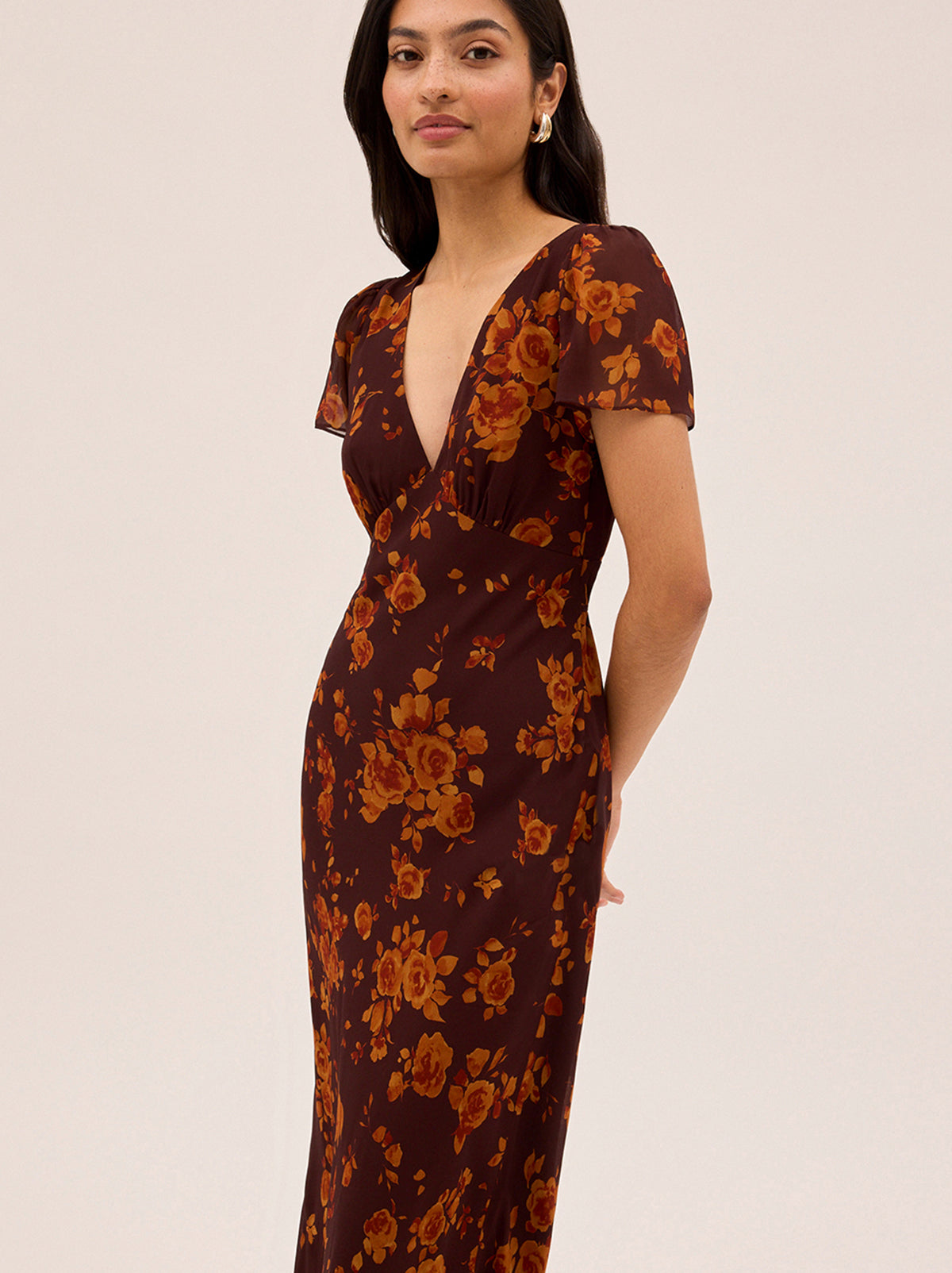 Talia Autumn Rose Print Dress