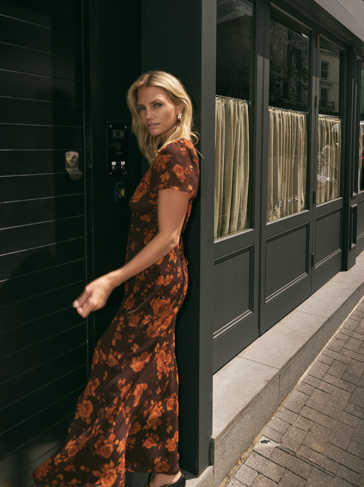 Talia Autumn Rose Print Dress