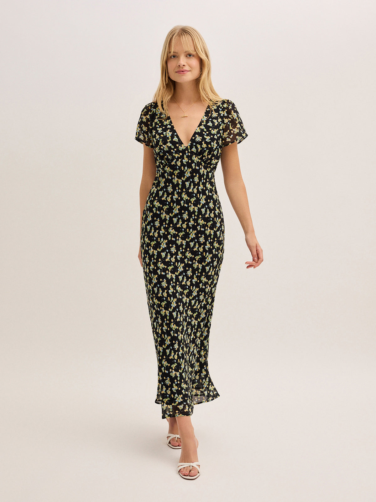 Talia Black Cherry Print Dress